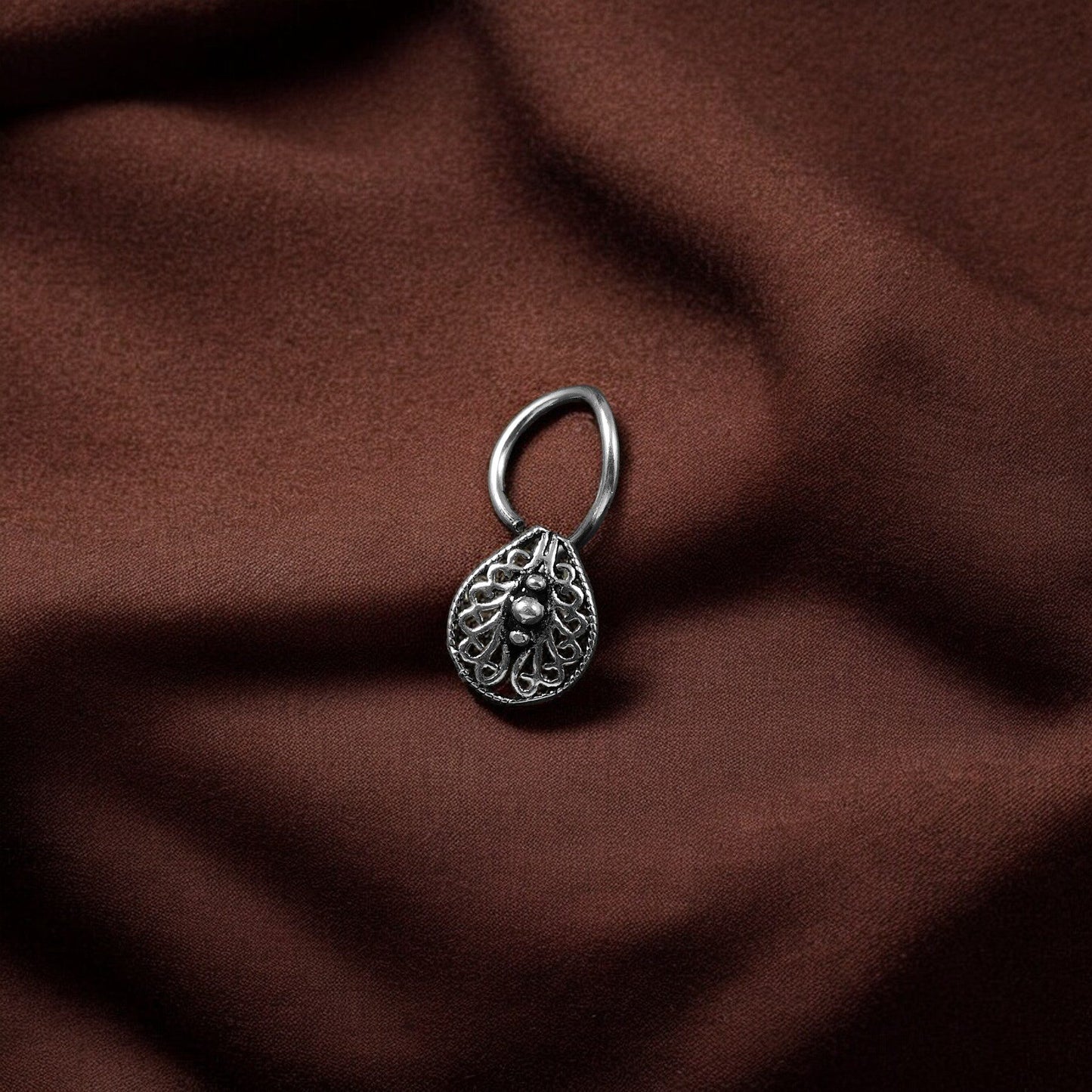925 silver tree of life nose pin image 1