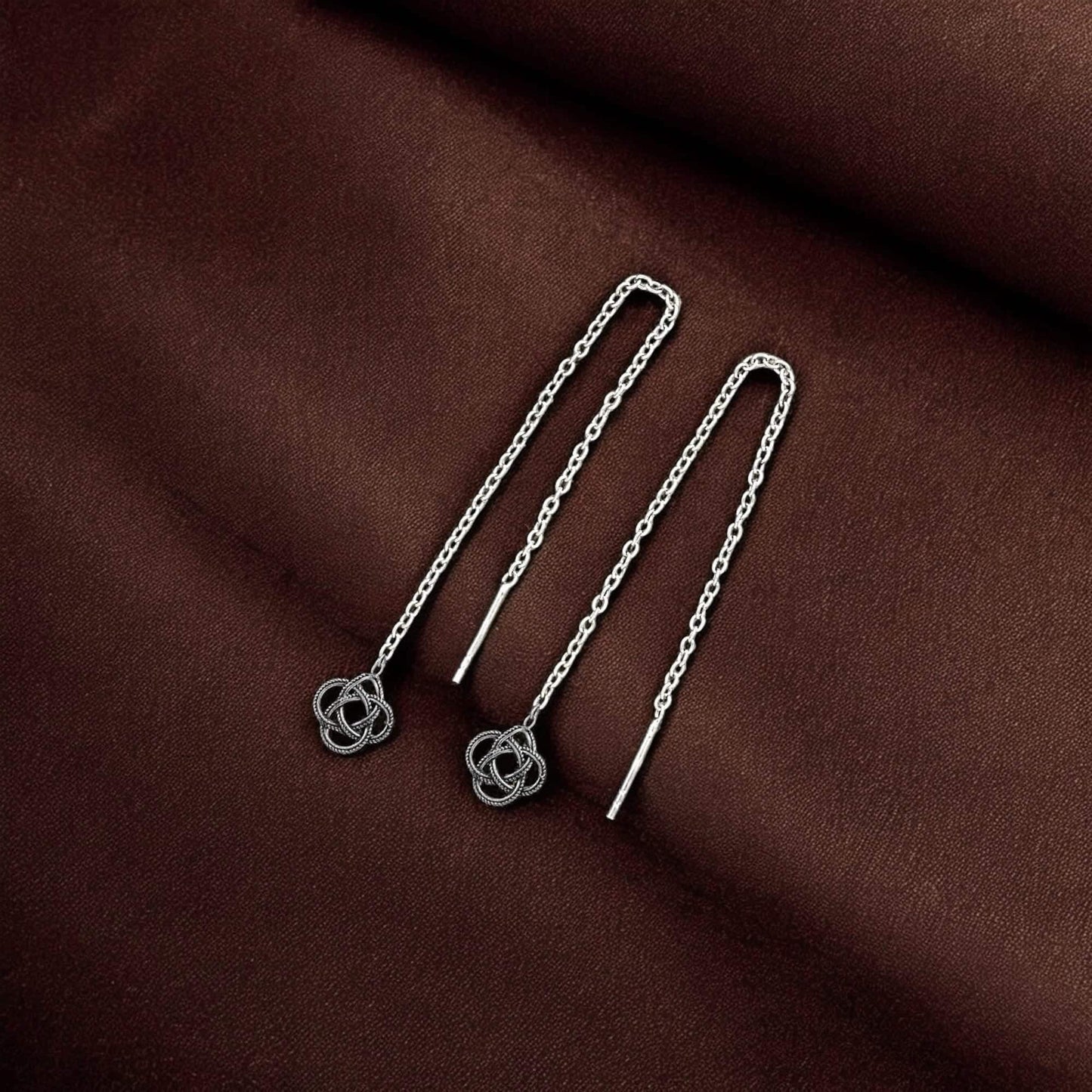 925 silver sui dhaga - multi circle earrings image 0