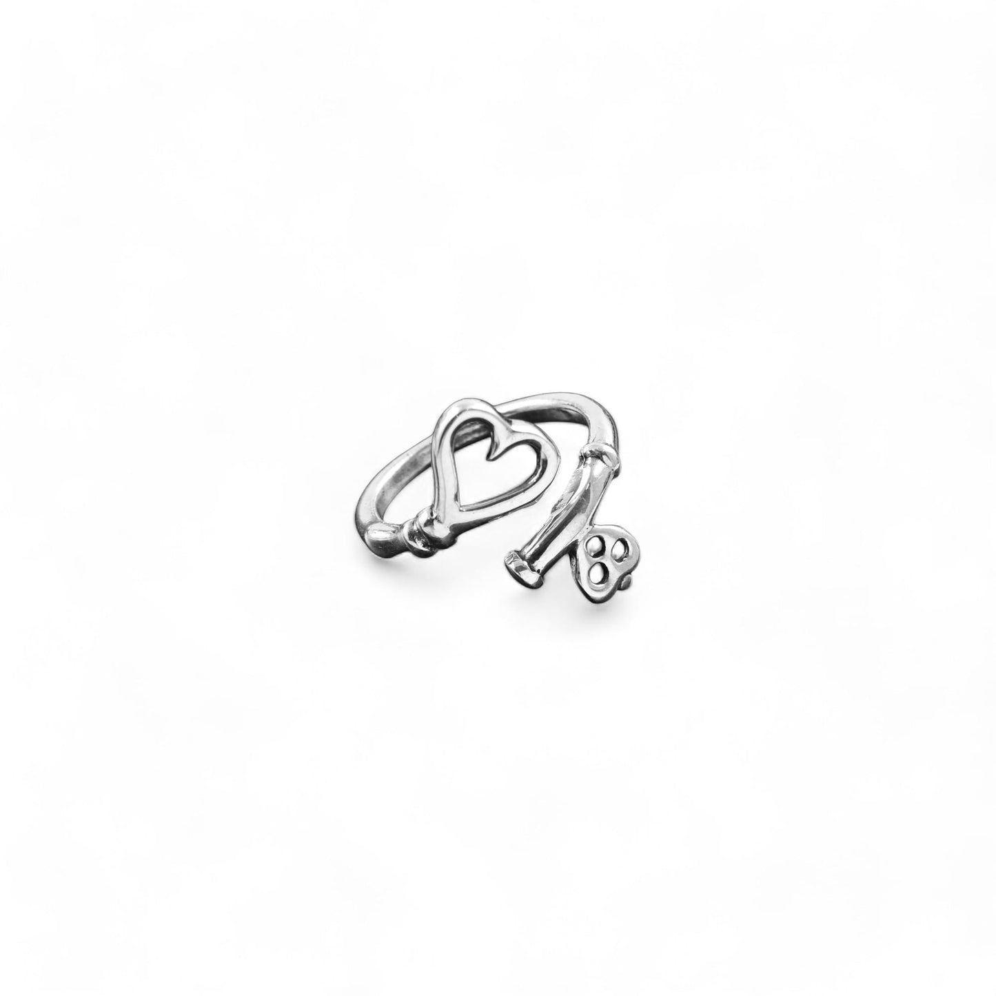925 silver heart key ring image 2