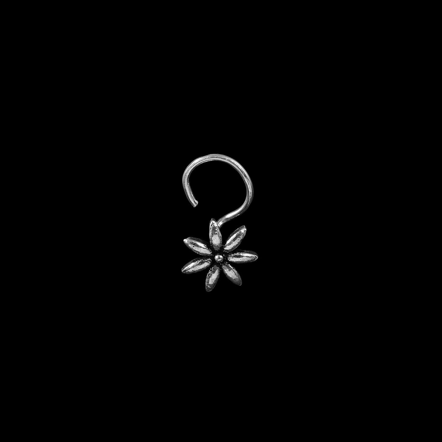 925 silver flower nose pin image 0