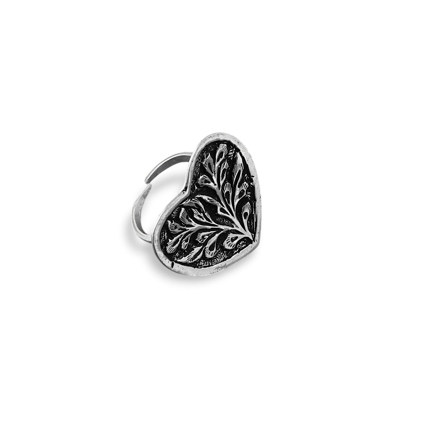 anahata love silver ring (heart chittai) image 2