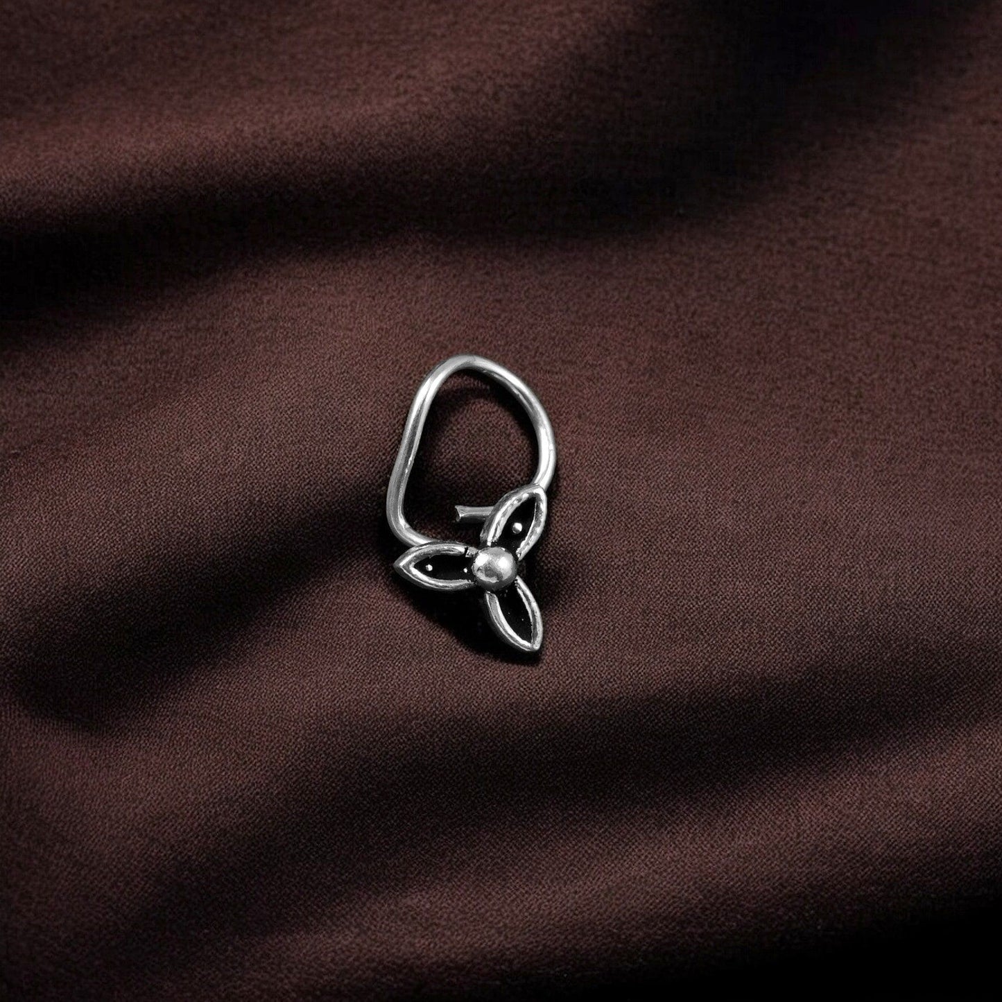 925 silver peacock nose pin image 1