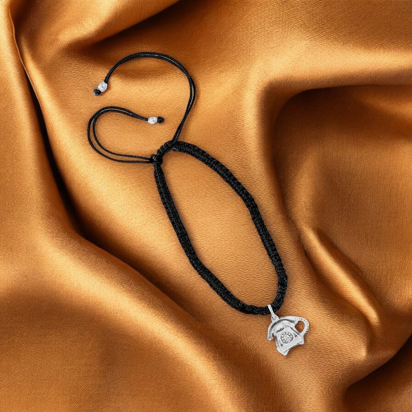 925 silver telephone anklet image 1