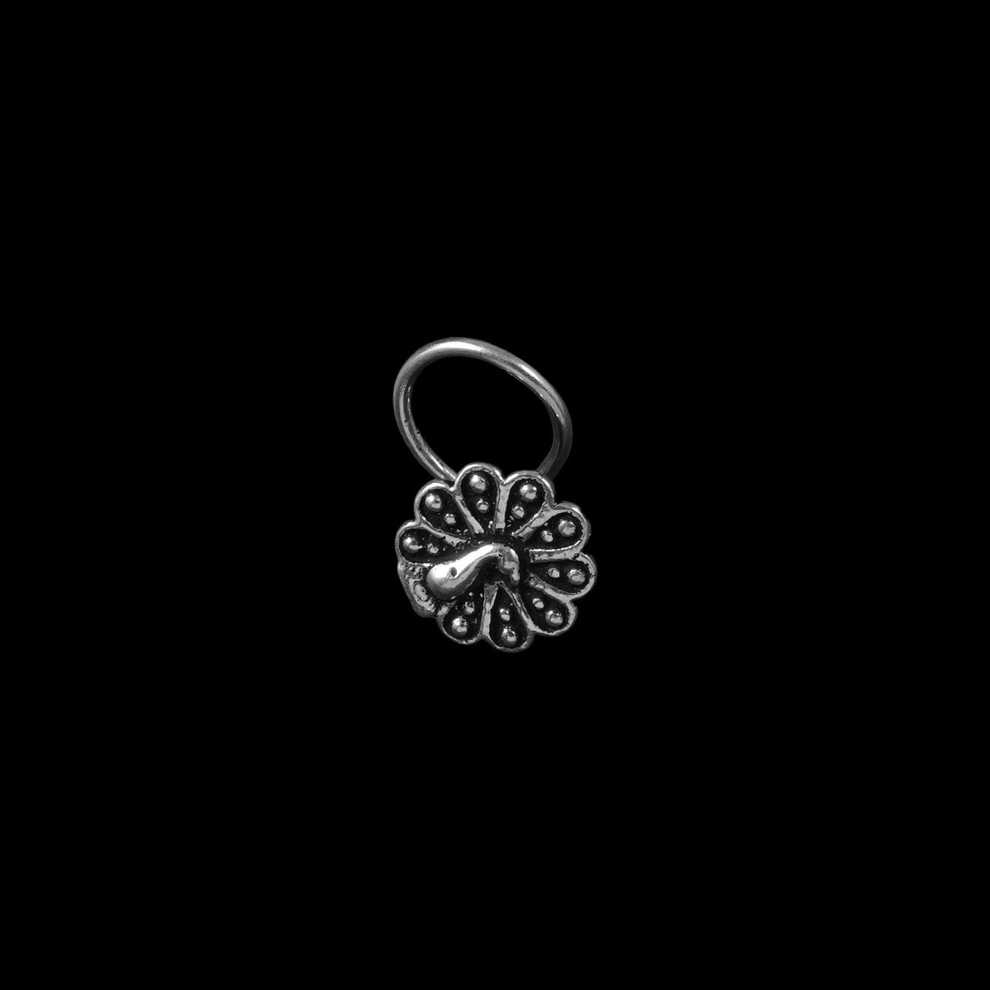 925 silver feather-shaped nose pin image 0