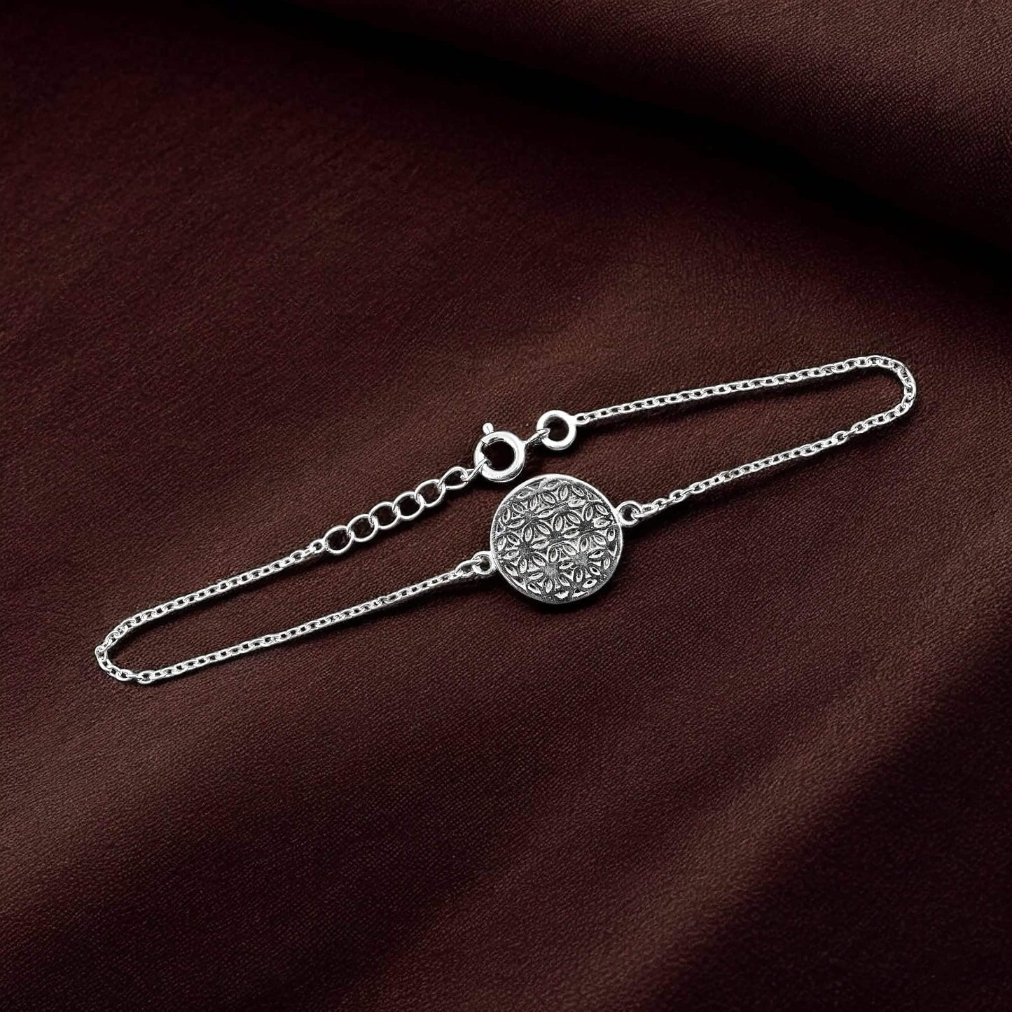925 silver bracelet in mandala design image 2