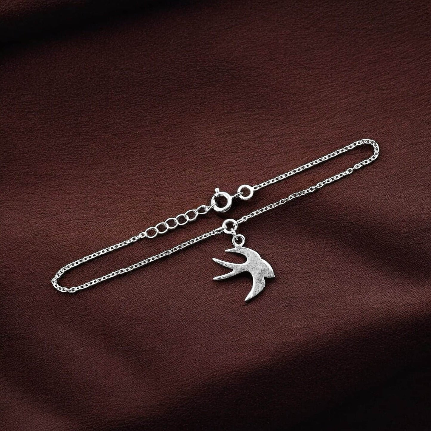 925 silver bracelet in flying bird design image 2