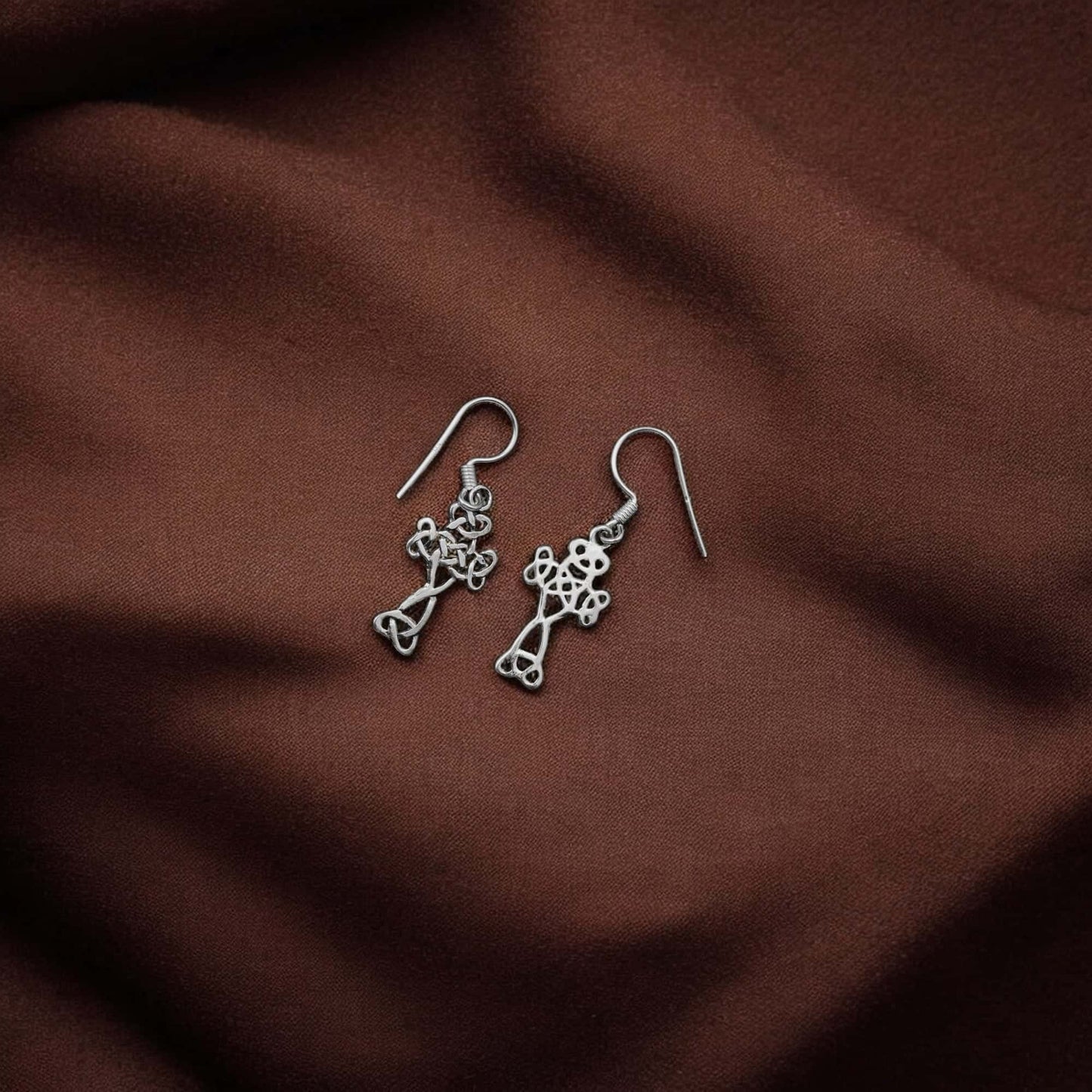 925 silver cross jali earrings image 1