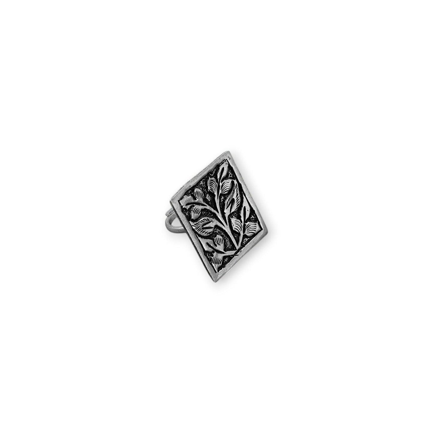 divine pathway silver ring (rectangle chittai) image 2