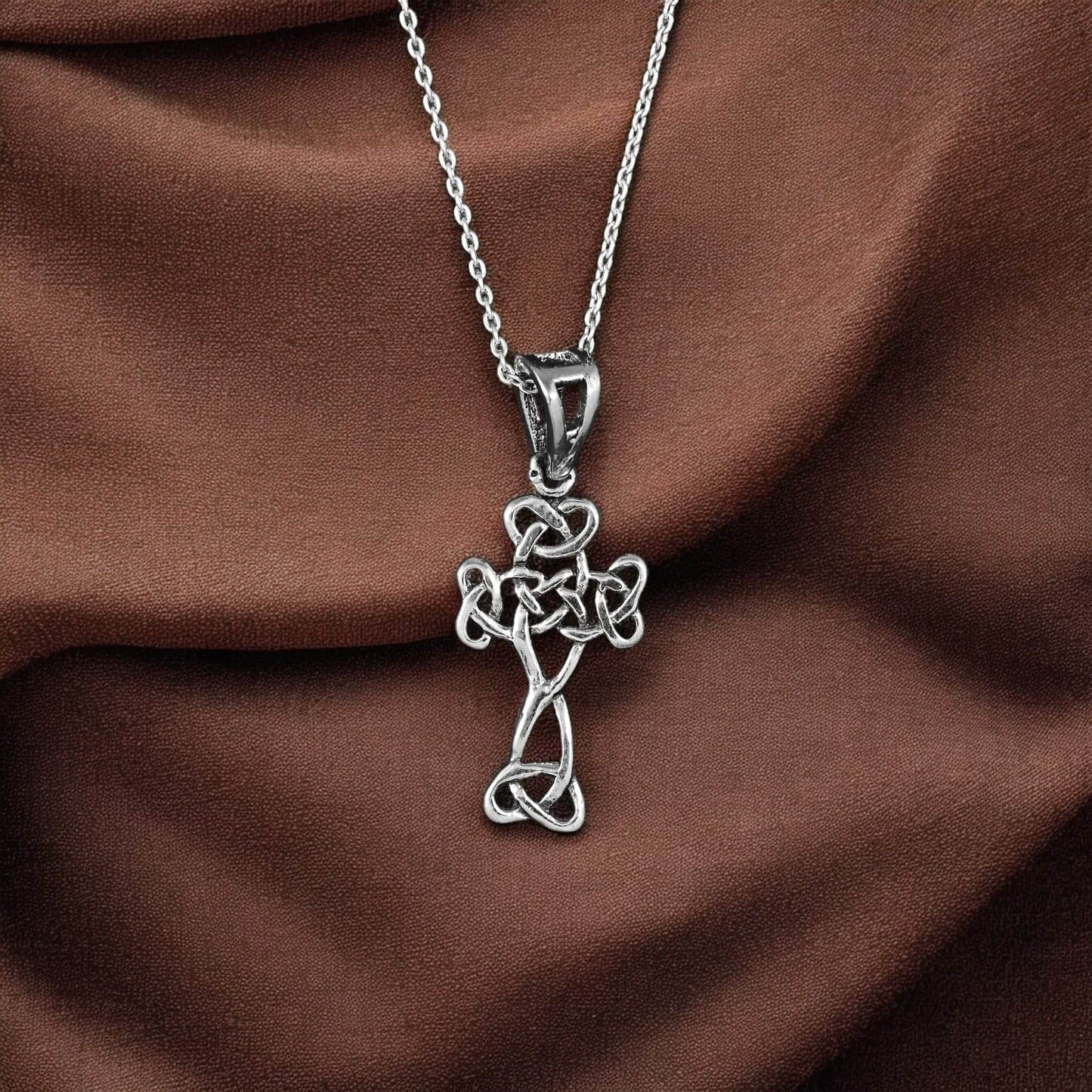 925 silver cross jali pendent image 0