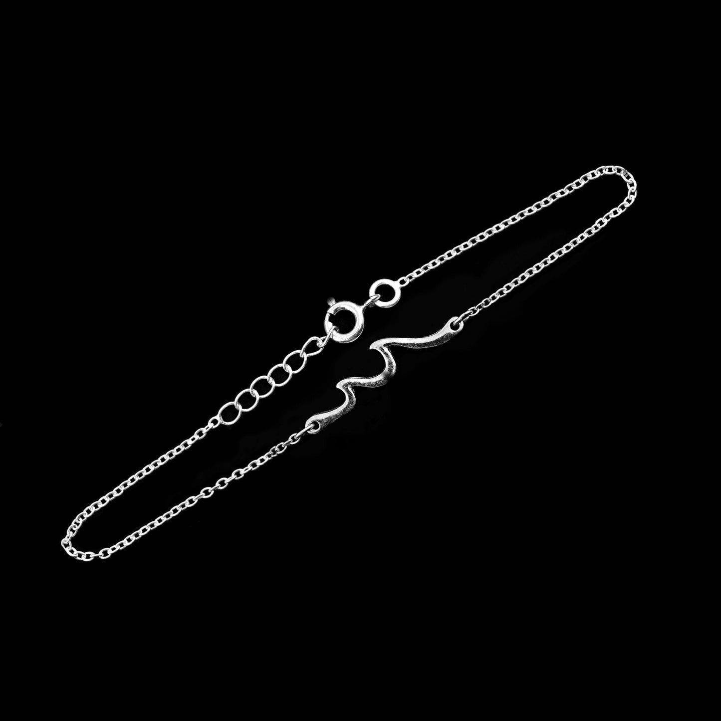 925 silver bracelet in wave design - 2 image 1
