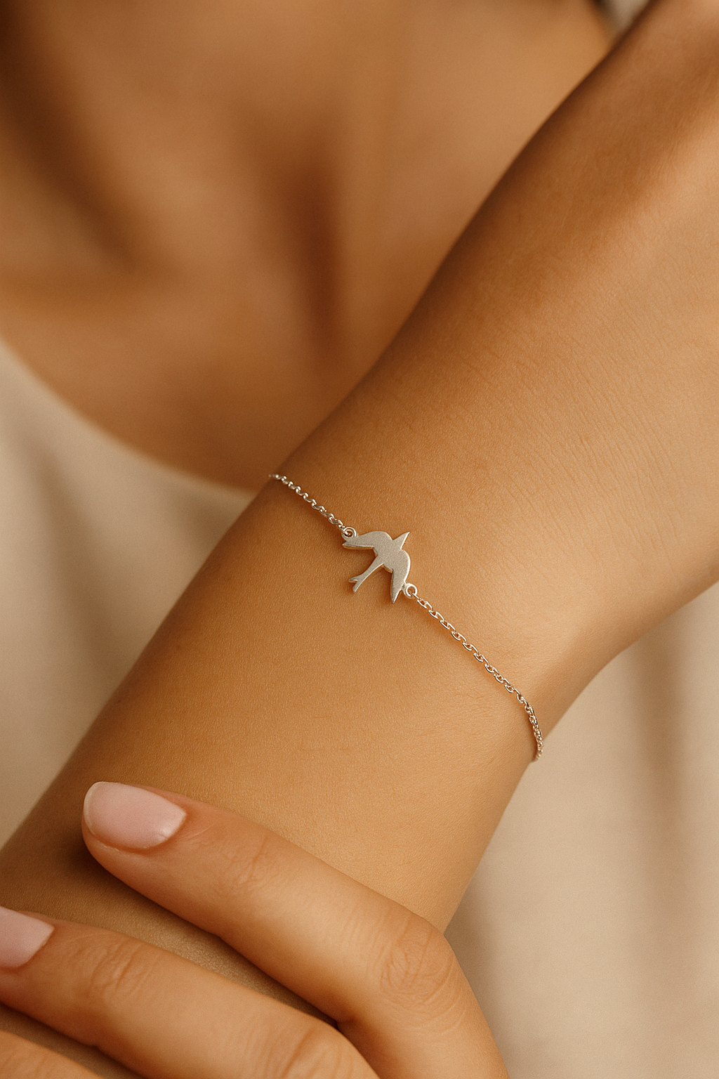 925 silver bracelet in bird design - 2