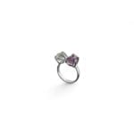 925 silver semi twin stone ring