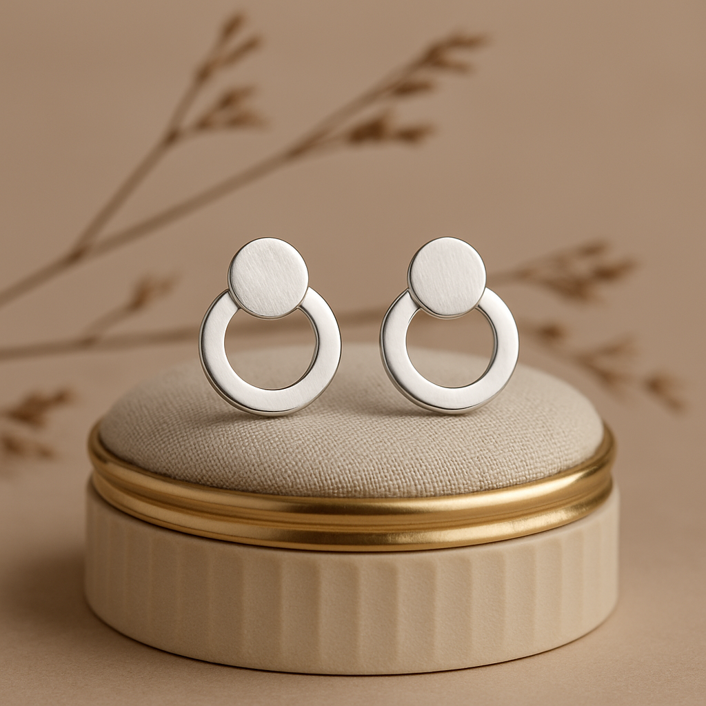 925 silver earring round boond