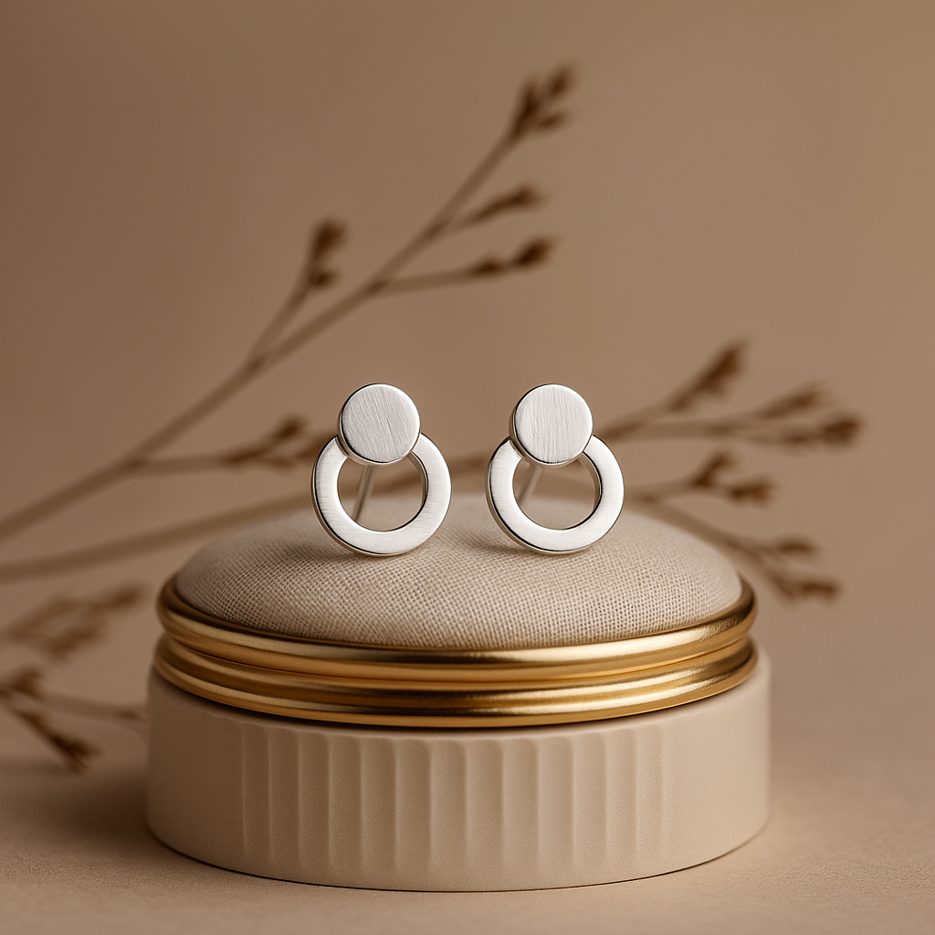 925 silver earring round boond