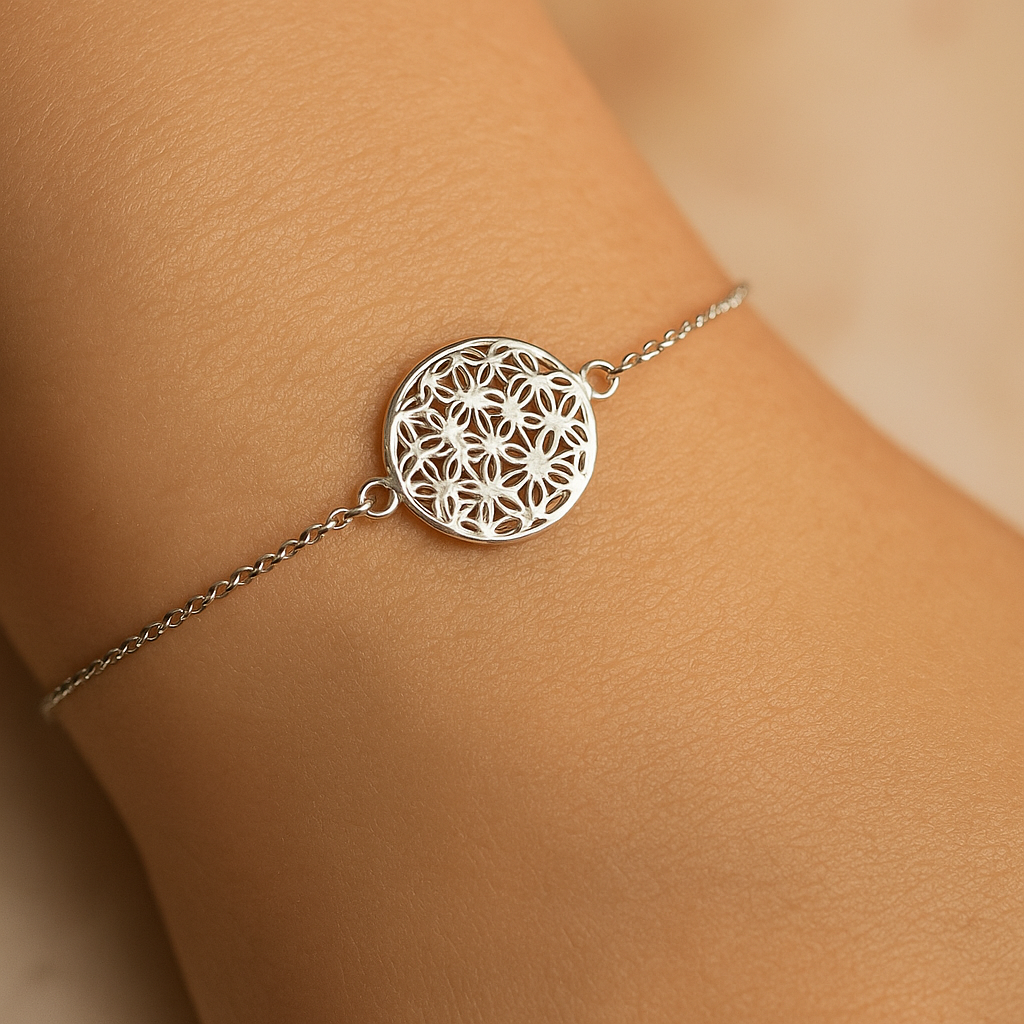 925 silver bracelet in mandala design
