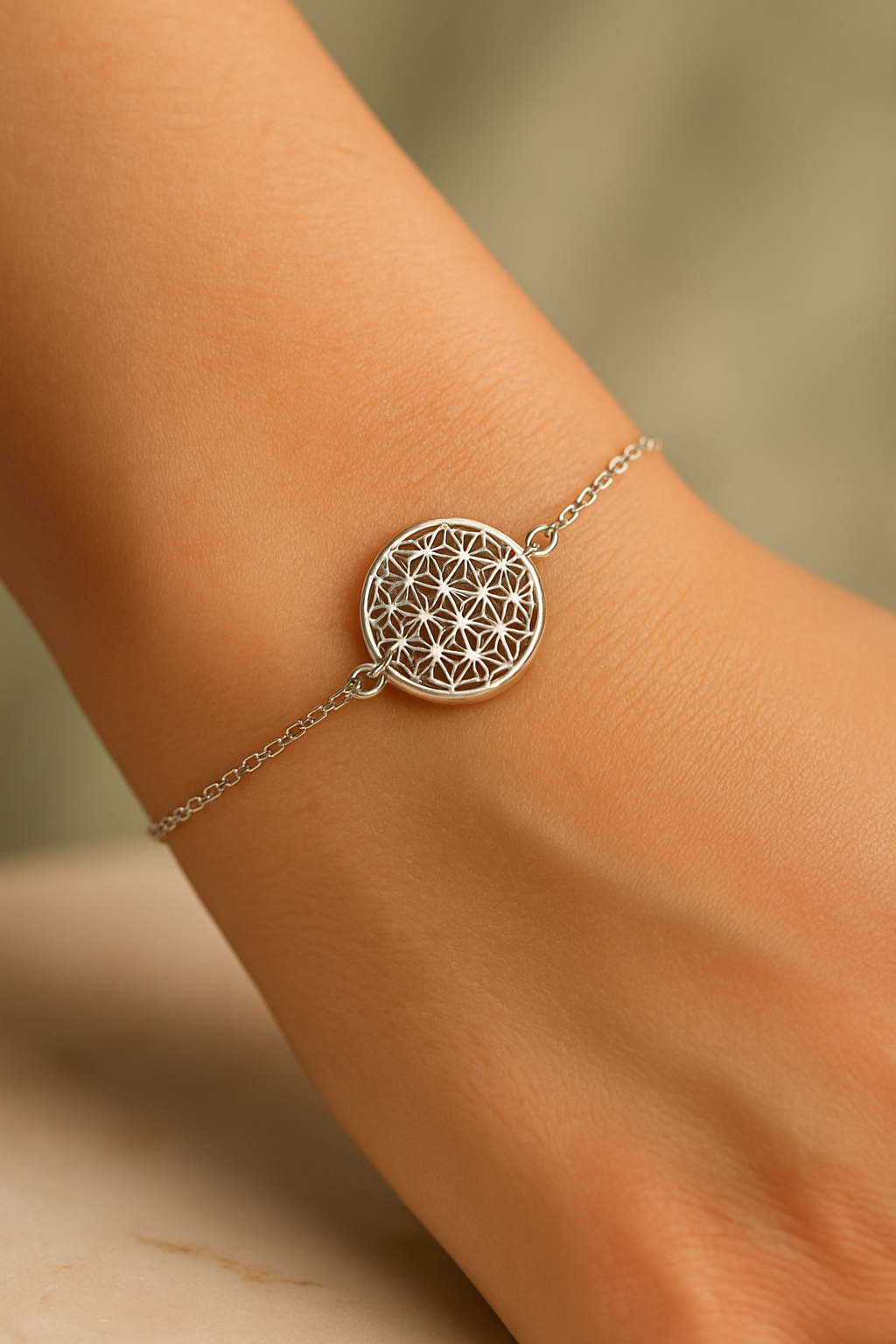 925 silver bracelet in mandala design