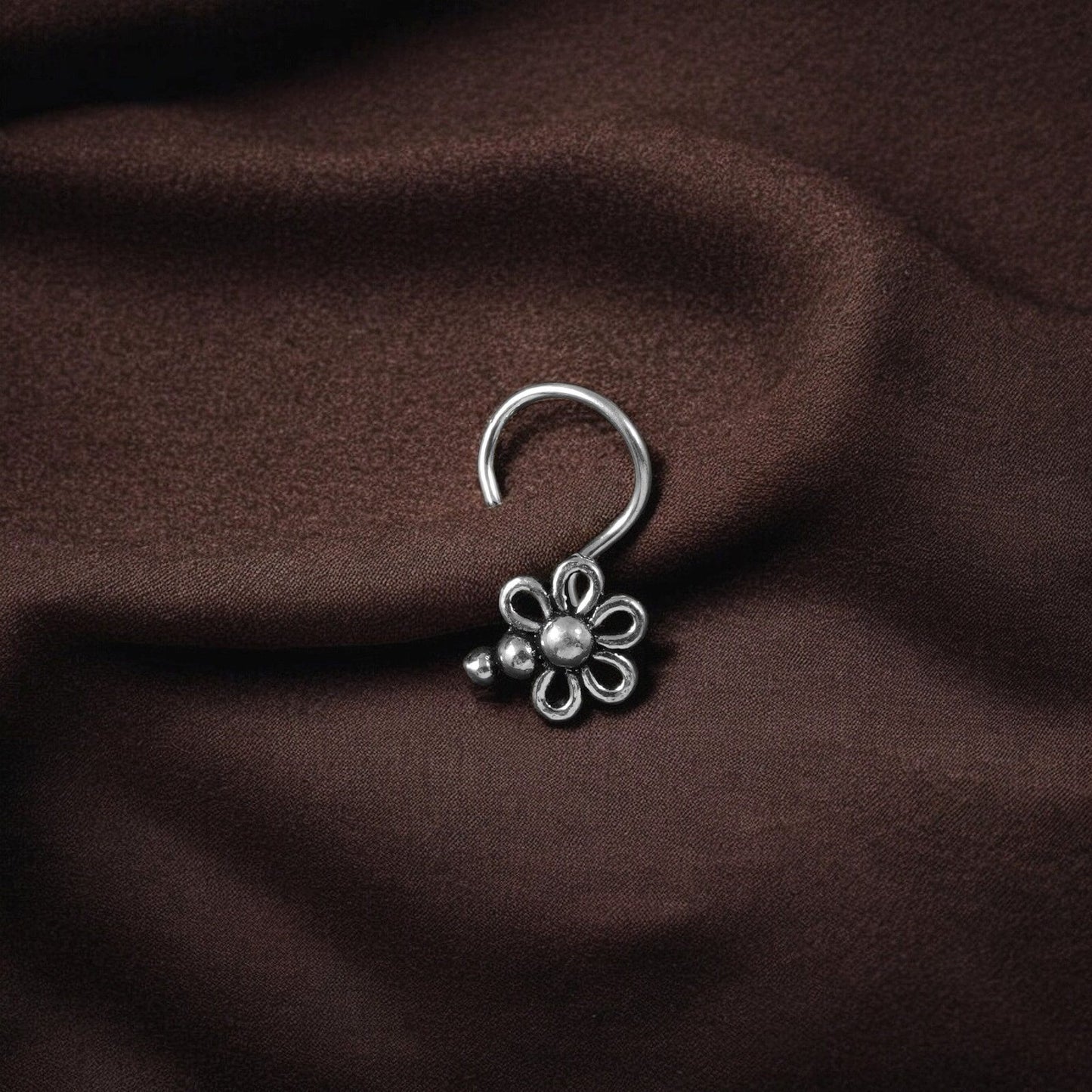 925 silver mandala-shaped nose pin