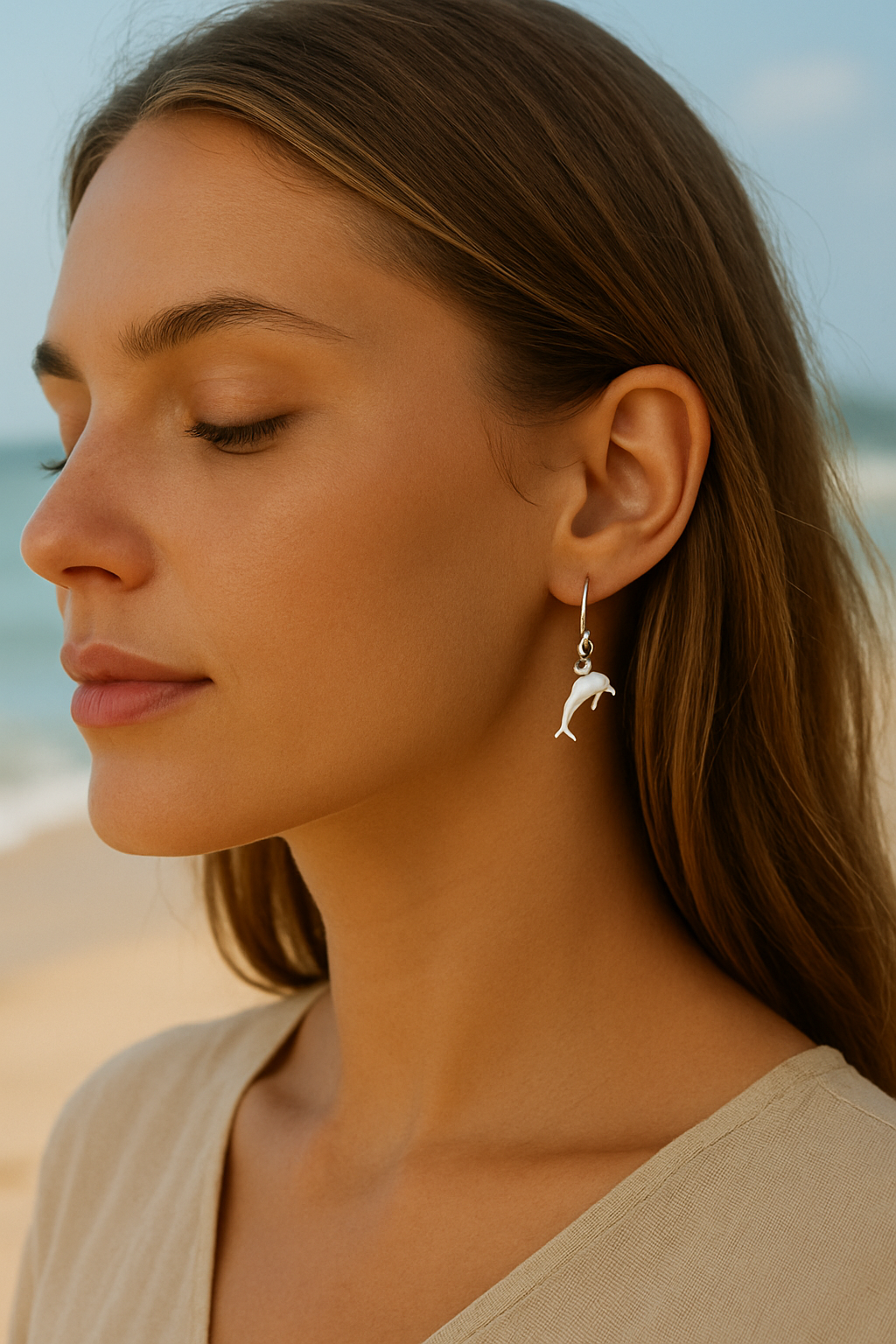 925 silver dolphin earrings