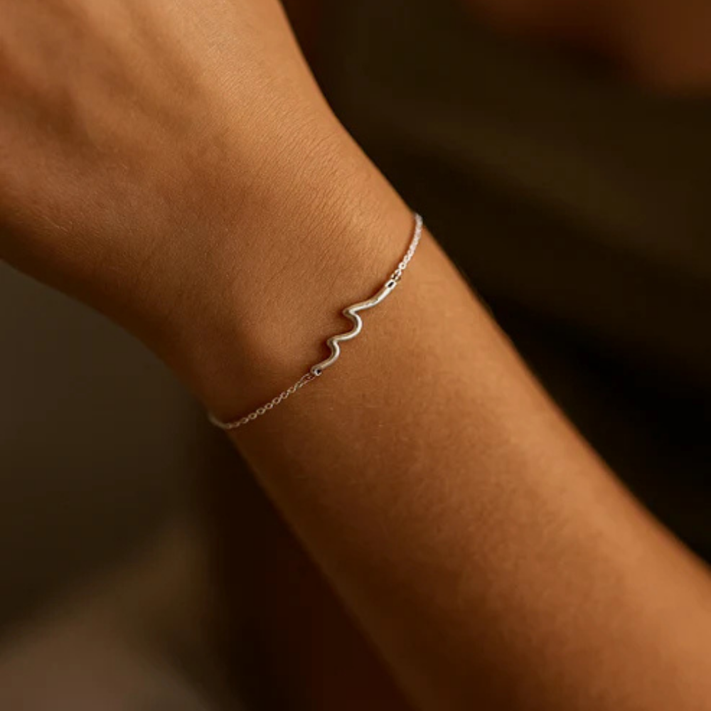 925 silver bracelet in wave design - 2