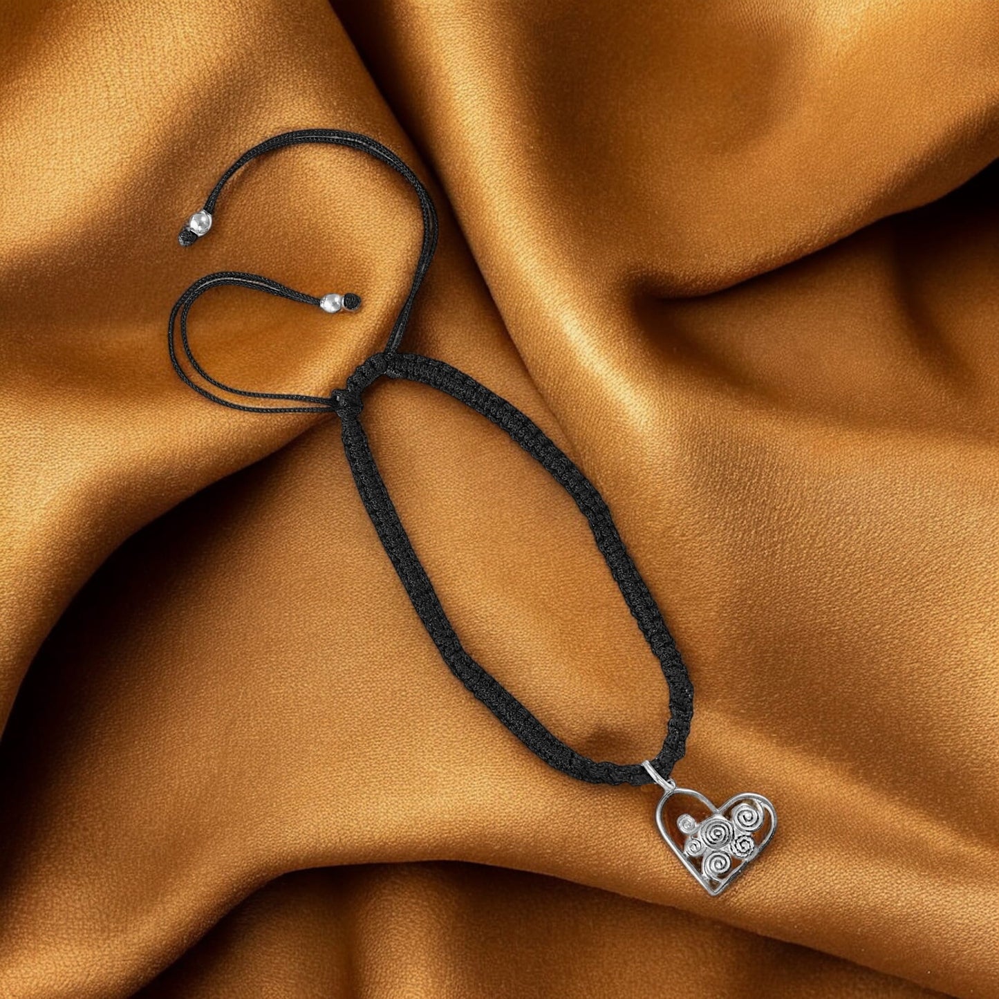 925 silver heart anklet image 1