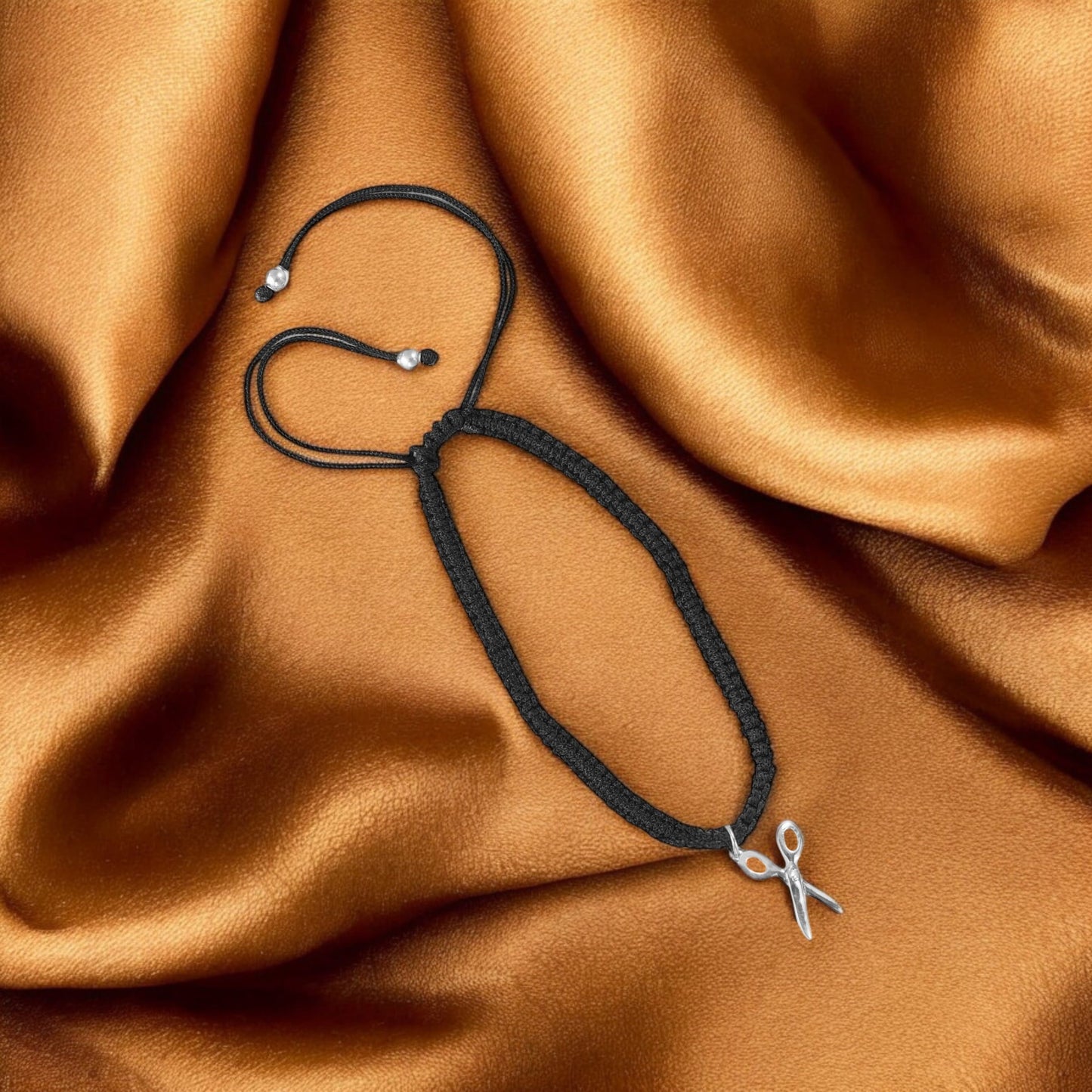925 silver scissor anklet image 1