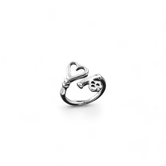 925 Silver Heart Key Ring image 1