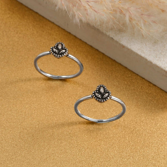 925 Silver Teen Patti Toe Ring image 0