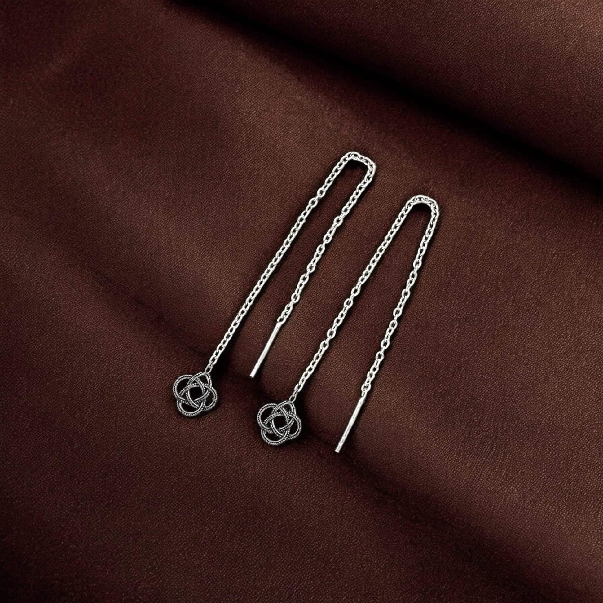 925 Silver Sui Dhaga - Multi Circle Earrings image 0