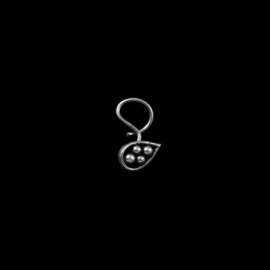 925 Silver Droplet-Shaped Nose Pin image 0