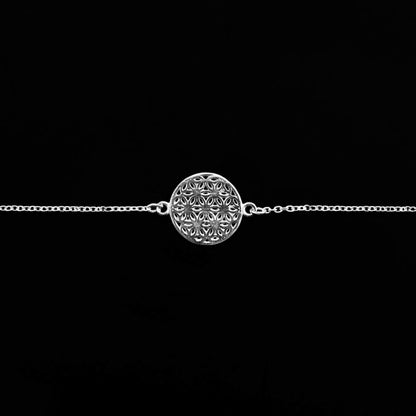 925 Silver Bracelet in Mandala Design image 0