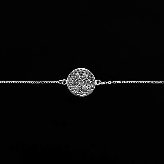 925 Silver Bracelet in Mandala Design image 0