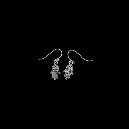 925 Silver Humsa Small Earrings image 1