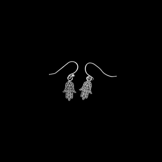 925 Silver Humsa Small Earrings image 1