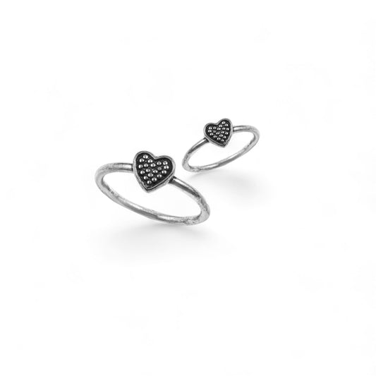 925 Silver Heart Toe Ring image 1