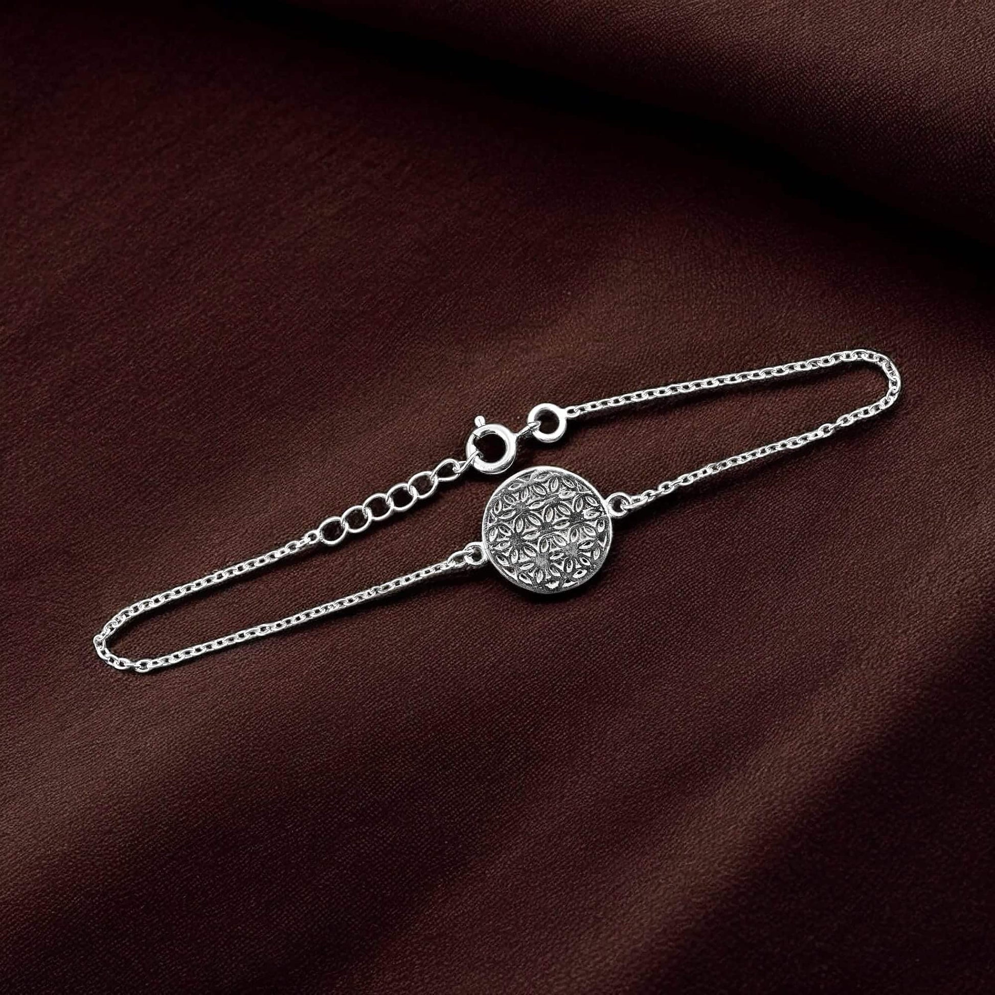 925 Silver Bracelet in Mandala Design image 2