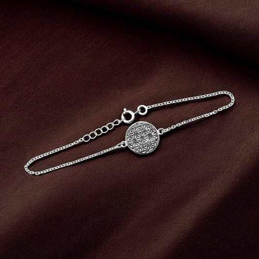 925 Silver Bracelet in Mandala Design image 2