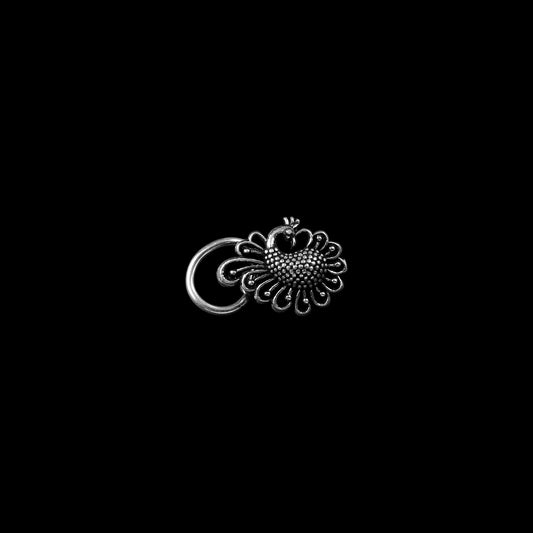 925 Silver Royal Peacock Nose Pin image 0