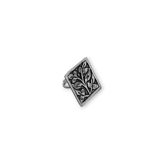 Divine Pathway Silver Ring (Rectangle Chittai) image 2