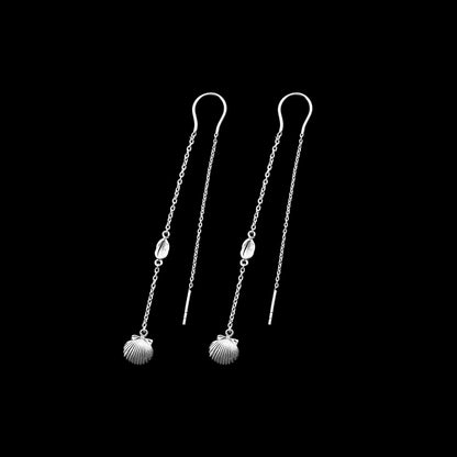 925 Silver Sui Dhaga - Shell Earrings image 1