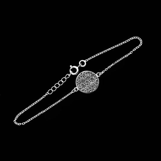 925 Silver Bracelet in Mandala Design image 1