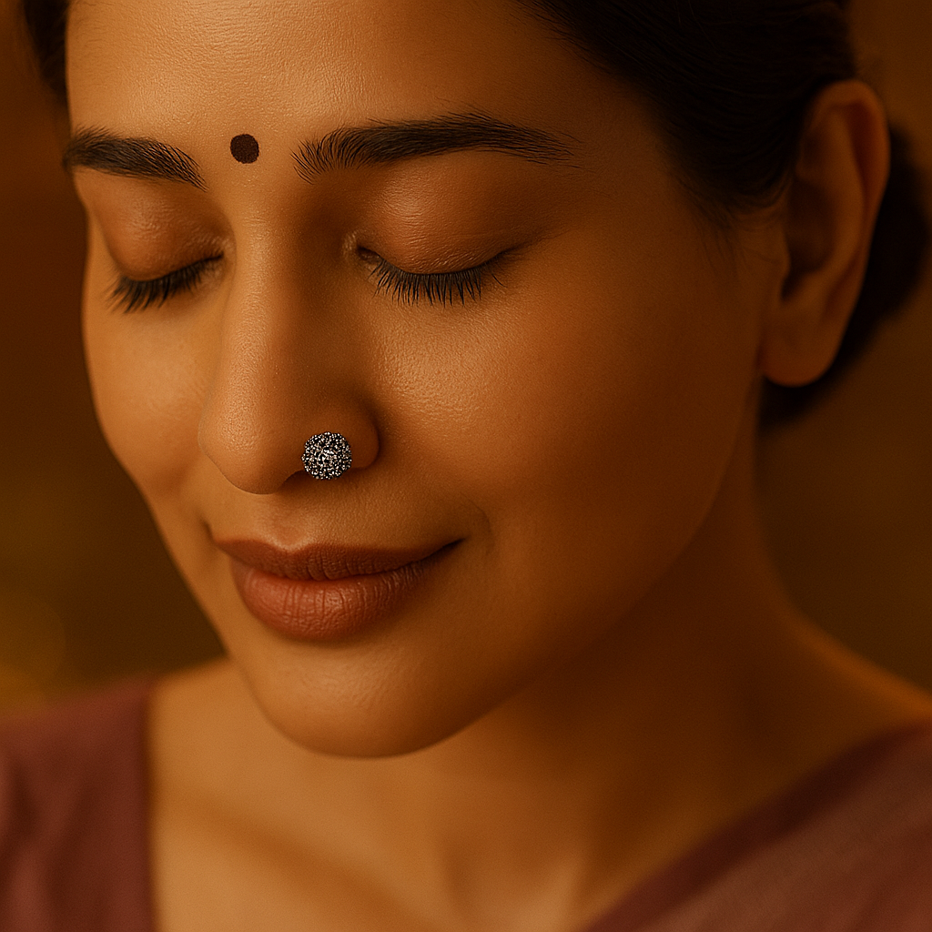 925 silver lotus nose pin