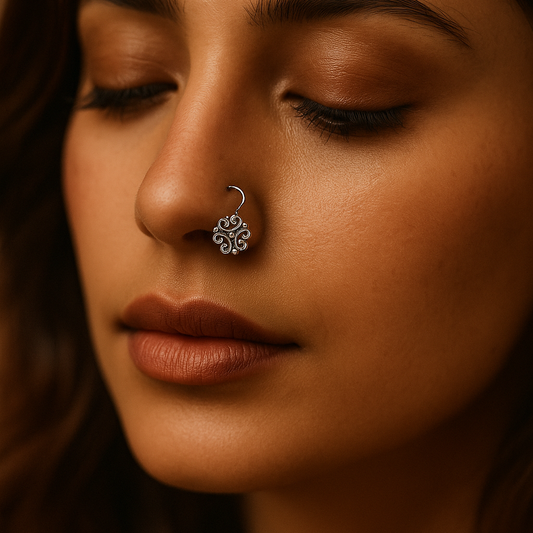 925 Silver Crown-Shaped Nose Pin