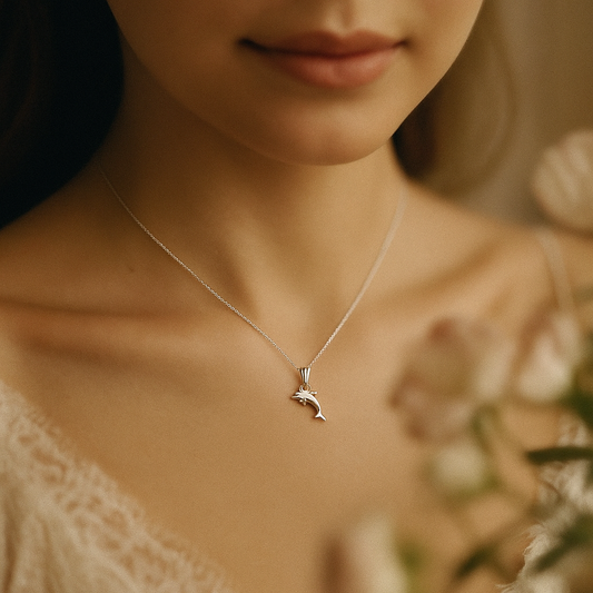925 Silver  Dolphin Pendent