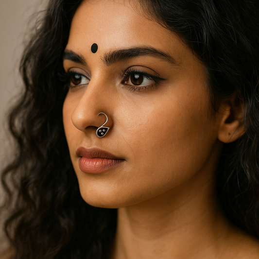 925 Silver Droplet-Shaped Nose Pin