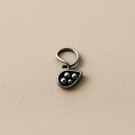 925 Silver Droplet-Shaped Nose Pin