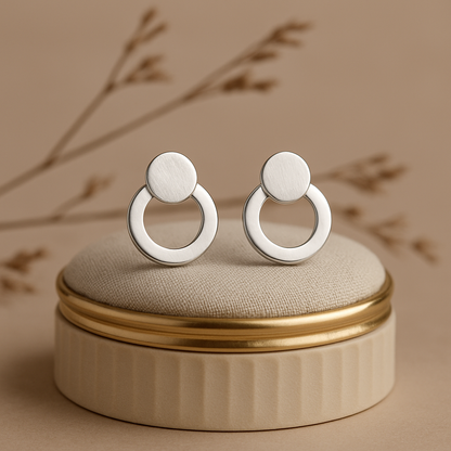 925 Silver Earring Round Boond