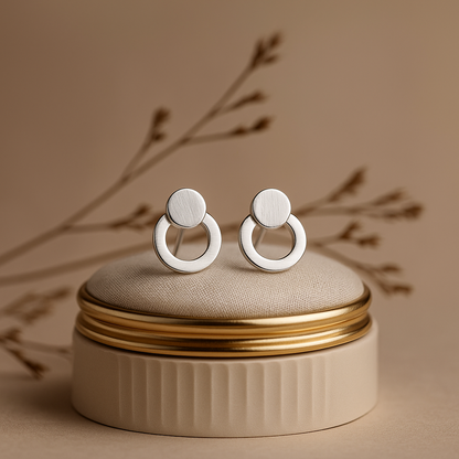 925 Silver Earring Round Boond