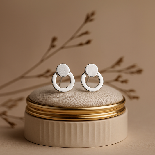 925 Silver Earring Round Boond