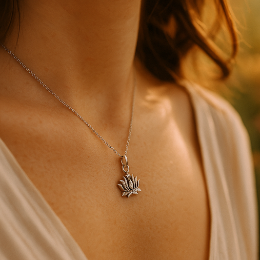 925 Silver  Lotus Pendent