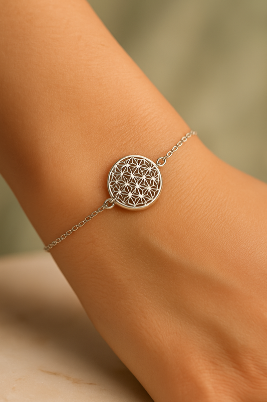 925 Silver Bracelet in Mandala Design